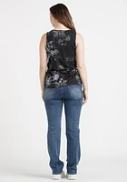 Women's Floral Lace Trim Tank