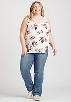 Women's Floral Keyhole Tank