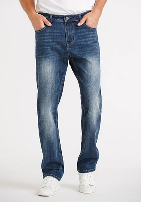 Men's Dark Blue Slim Straight Jeans