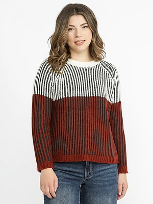 Women's Plated Colour Block Sweater