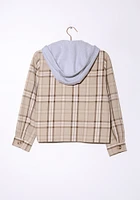 Women's Crop Plaid Hoodie