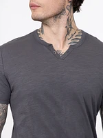 Men's Slub Notch Henley Tee