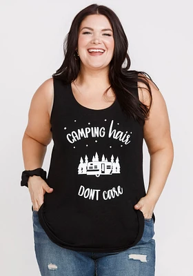 Women's Camping Hair Cage Back Tank