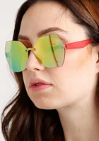 Women's Hexagonal Frameless Sunglasses