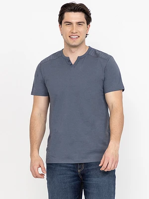 Men's Overdye Notch Henley Tee