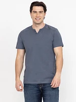 Men's Overdye Notch Henley Tee