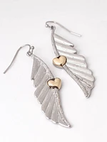 Women's Wing Heart Earrings