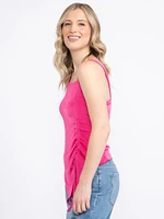 Women's Asymmetric Ruched Front Tank