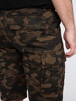 Men's Washed Camo Cargo Short