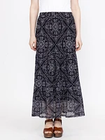 Women's Bandana Mesh Maxi Skirt