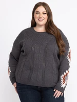 Women's Pullover With Geometric Sleeve