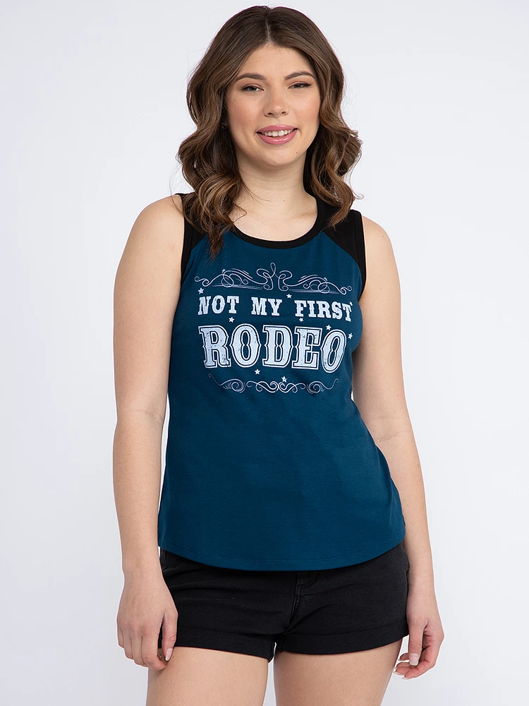 Women's Not My First Rodeo Baseball Tank