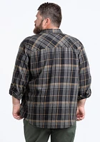 Men's Roll Sleeve Plaid Shirt