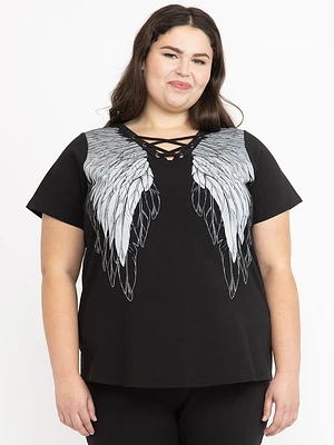 Women's Wing Lace Up Tee