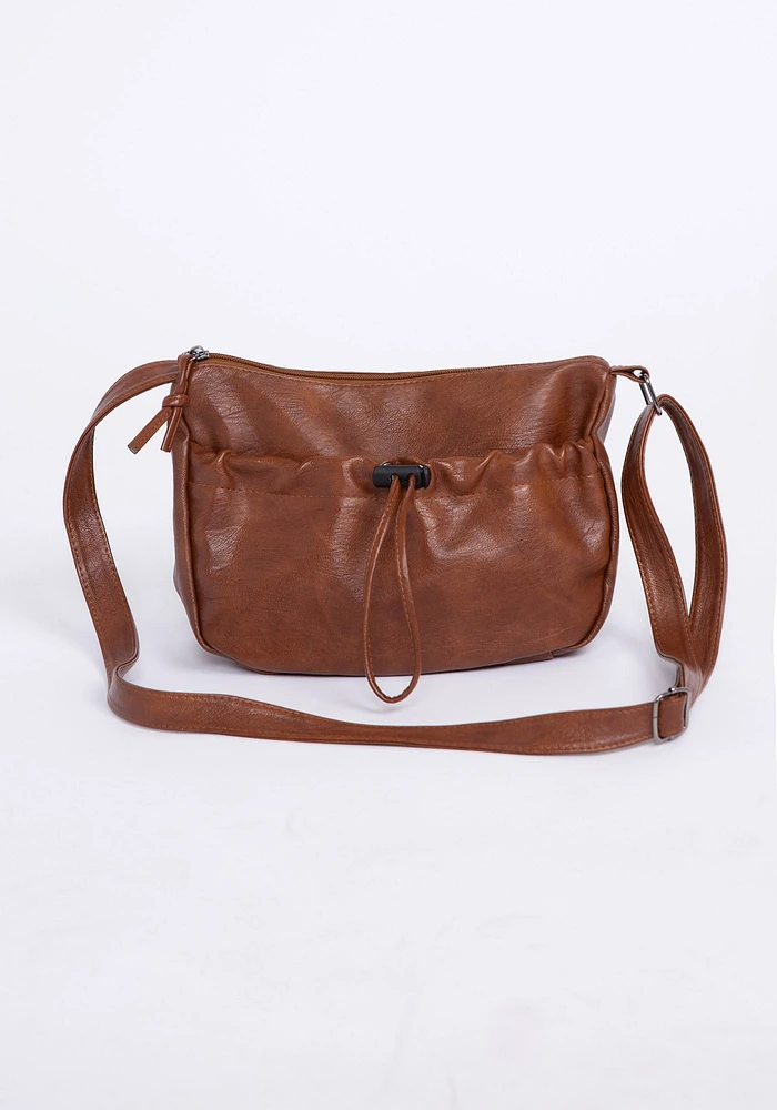 Women's Washed PU Slouch Cross Body Bag