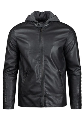 Men's Hooded Moto Jacket