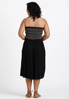 Women's Strapless Smocked Midi Dress