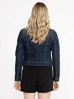 Women's Dark Wash Cropped Denim Jacket