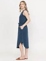 Women's Button Front Midi Dress