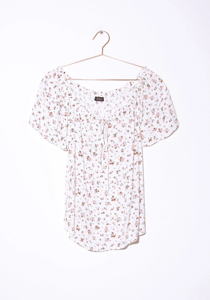 Women's Ditsy Floral Peasant Top