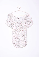 Women's Ditsy Floral Peasant Top