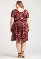 Women's Floral Flutter Sleeve Dress