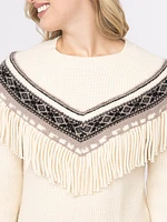 Women's Geometric Fringe Sweater