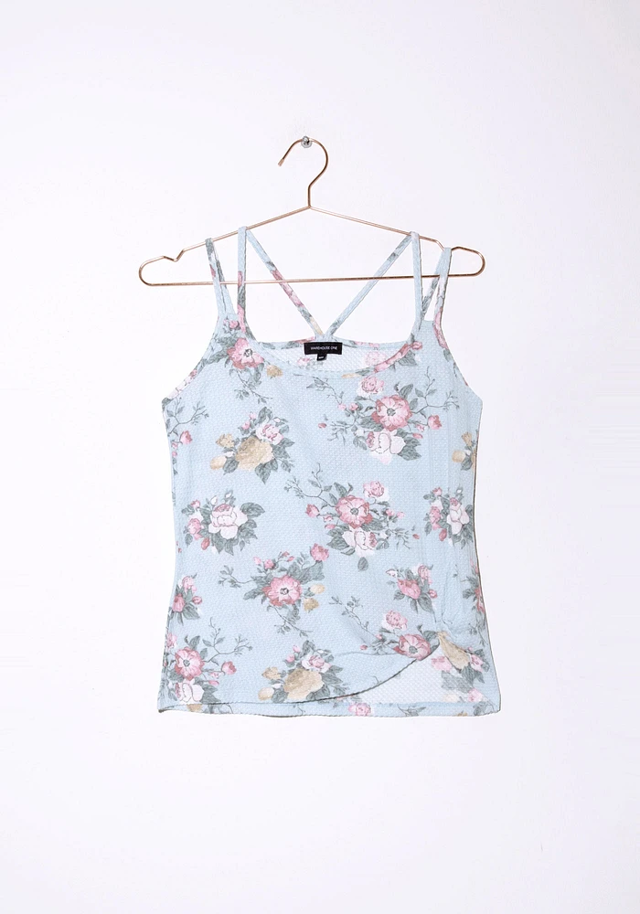 Women's Floral Twist Hem Tank