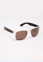 Men's Wood Arm Wayfarer Sunglass