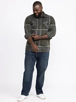 Men's Plaid Knit Flannel Shirt