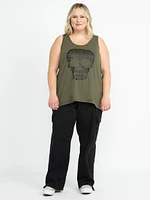 Women's Glitter Skull Racerback Tank