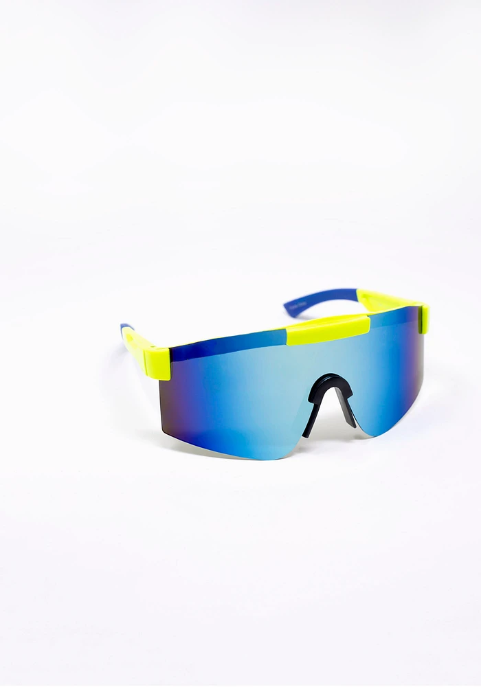 Men's Reflective Sport Shield Sunglasses