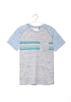 Men's Chest Stripe Raglan Tee