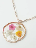 Women's Pressed Flower Pendant Necklace