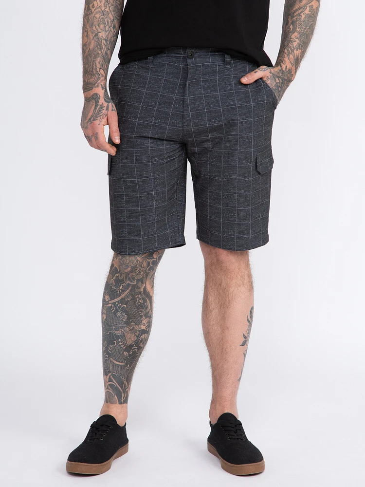 Men's Plaid Cargo Hybrid Shorts