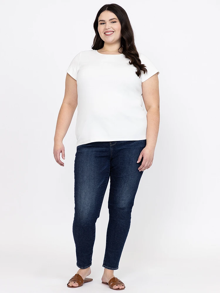 Women's Ribbed Crew Neck Tee