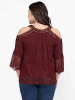 Women's Lace Cold Shoulder Top