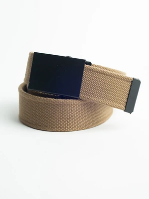 Men's Solid Tan Webbed Belt