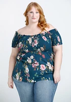 Women's Floral Off Shoulder Top