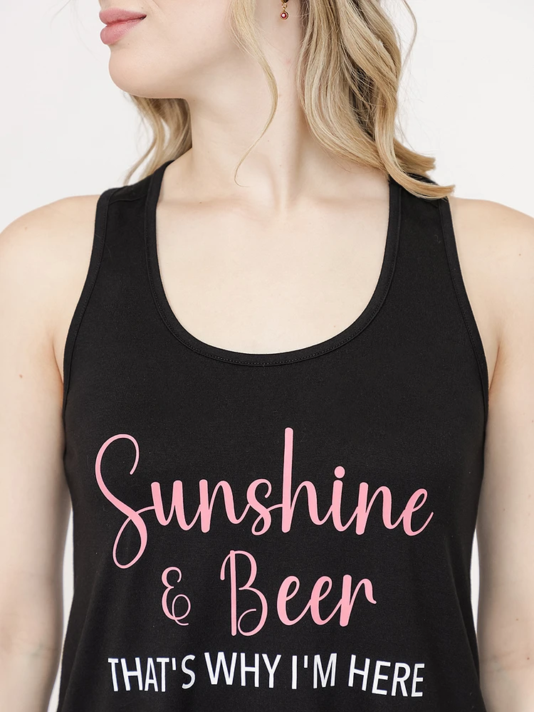 Women's Sunshine & Beer Racerback Tank