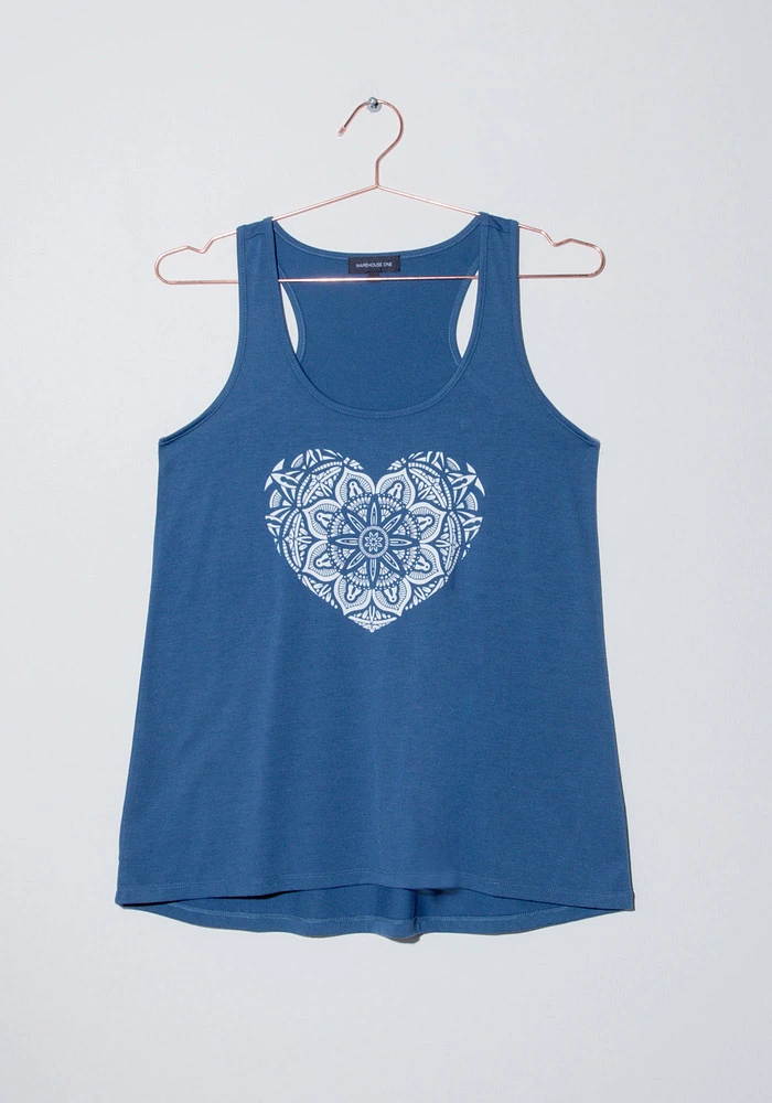 Women's Lace Heart Racerback Tank