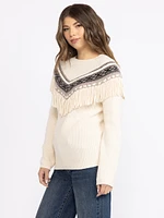 Women's Geometric Fringe Sweater