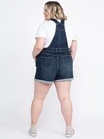 Women's Destroyed Cuffed Denim Shortall