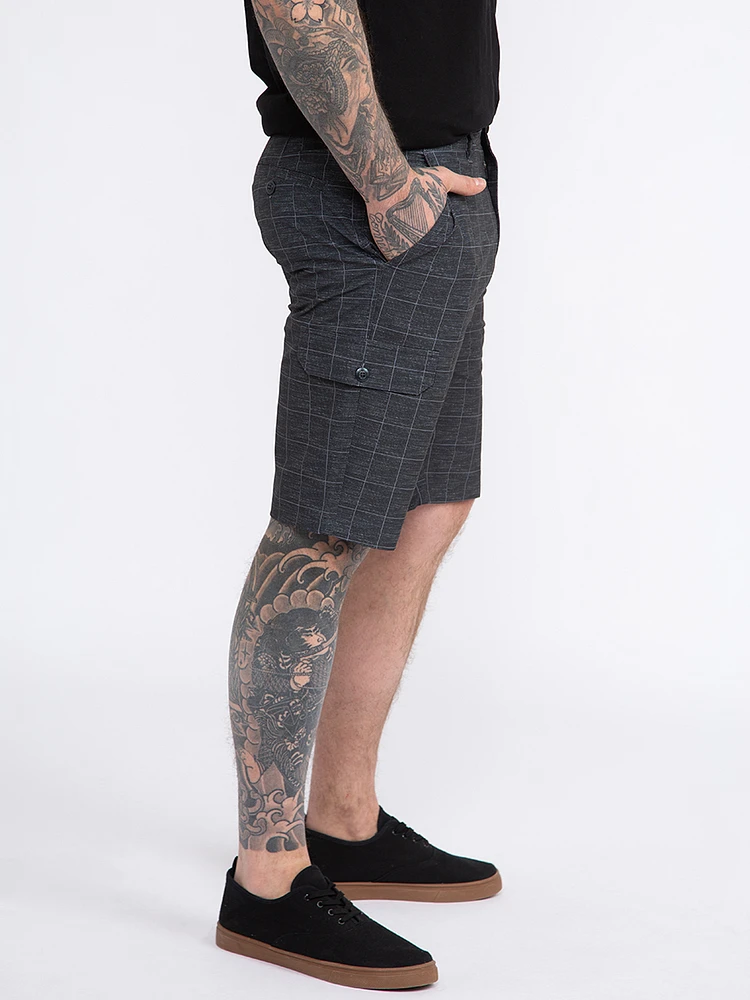 Men's Plaid Cargo Hybrid Shorts