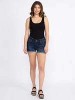 Women's 2 Button Cuffed Midi Short