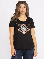 Women's Bull Head Scoop Neck Tee