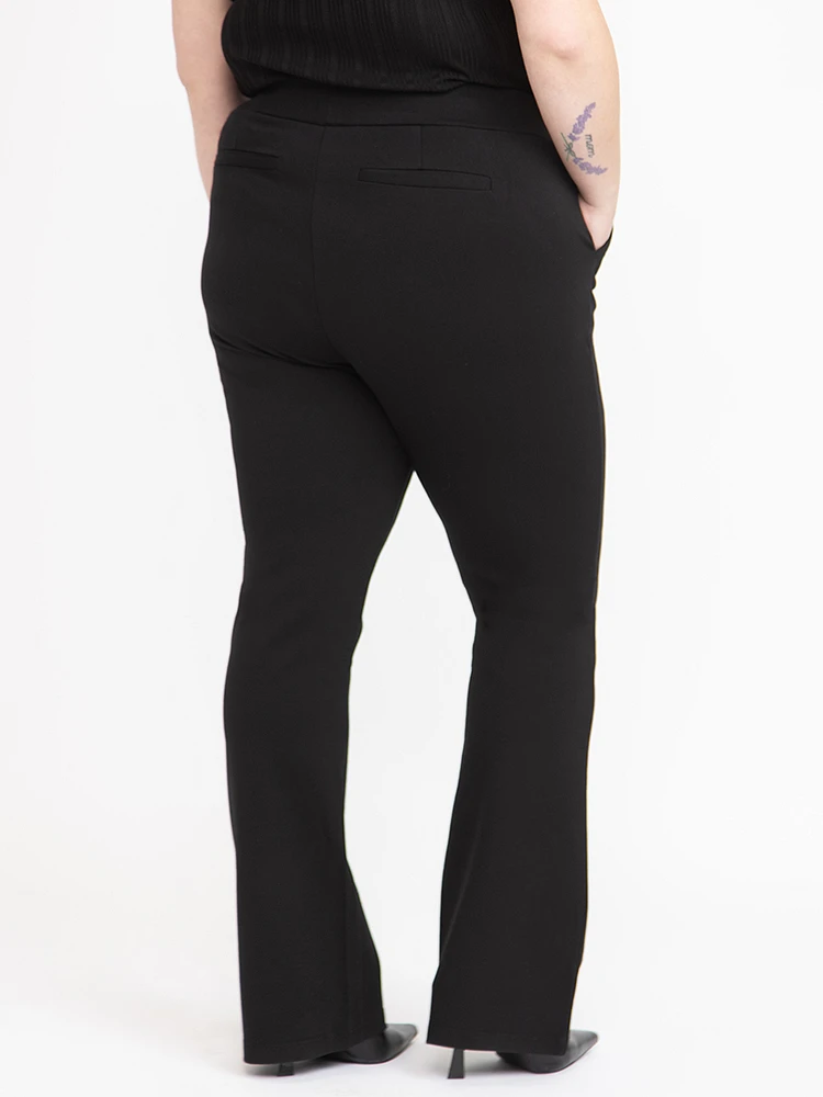 Women's  Black Pull-on Ponte Boot Cut Pant