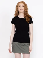 Women's Ribbed Crew Neck Tee