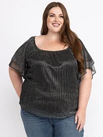 Women's  Shimmer Peasant Top