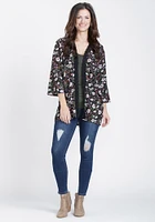 Women's Floral Ribbed Cardigan